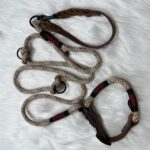 Retrieverleine mit Takelung und Leder-Handschlaufe und dazu passendem Halsband